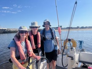 Sue Sarah Peter on board Elfida