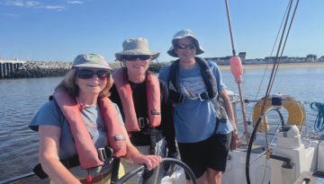 Sue Sarah Peter on board Elfida