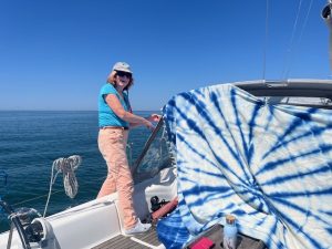 Sue with sunshade